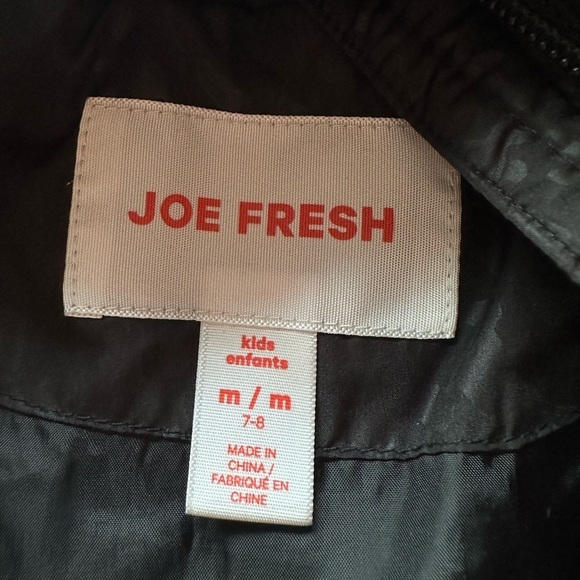 Joe Fresh Girls Black Leopard  Print Puffer Coat Size 7-8 - Picture 6 of 6